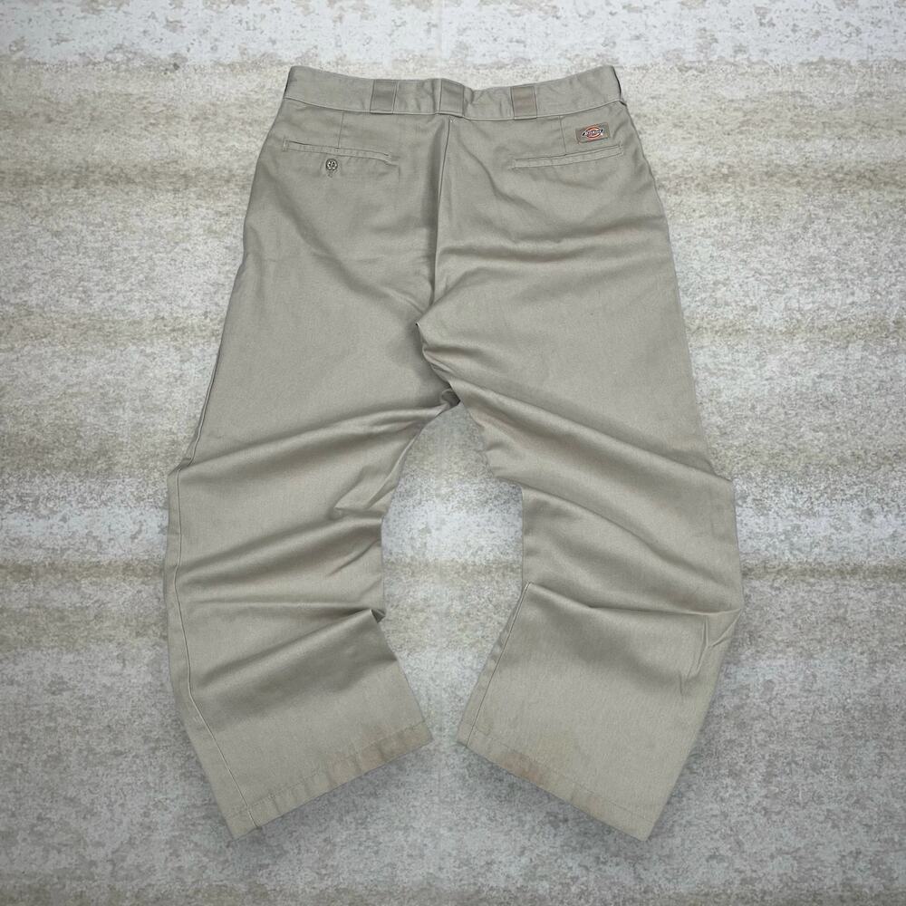 Vintage Y2K Dickies Khakis Pants 36x30 Original Fit Tan Cotton 874 Flat Front
